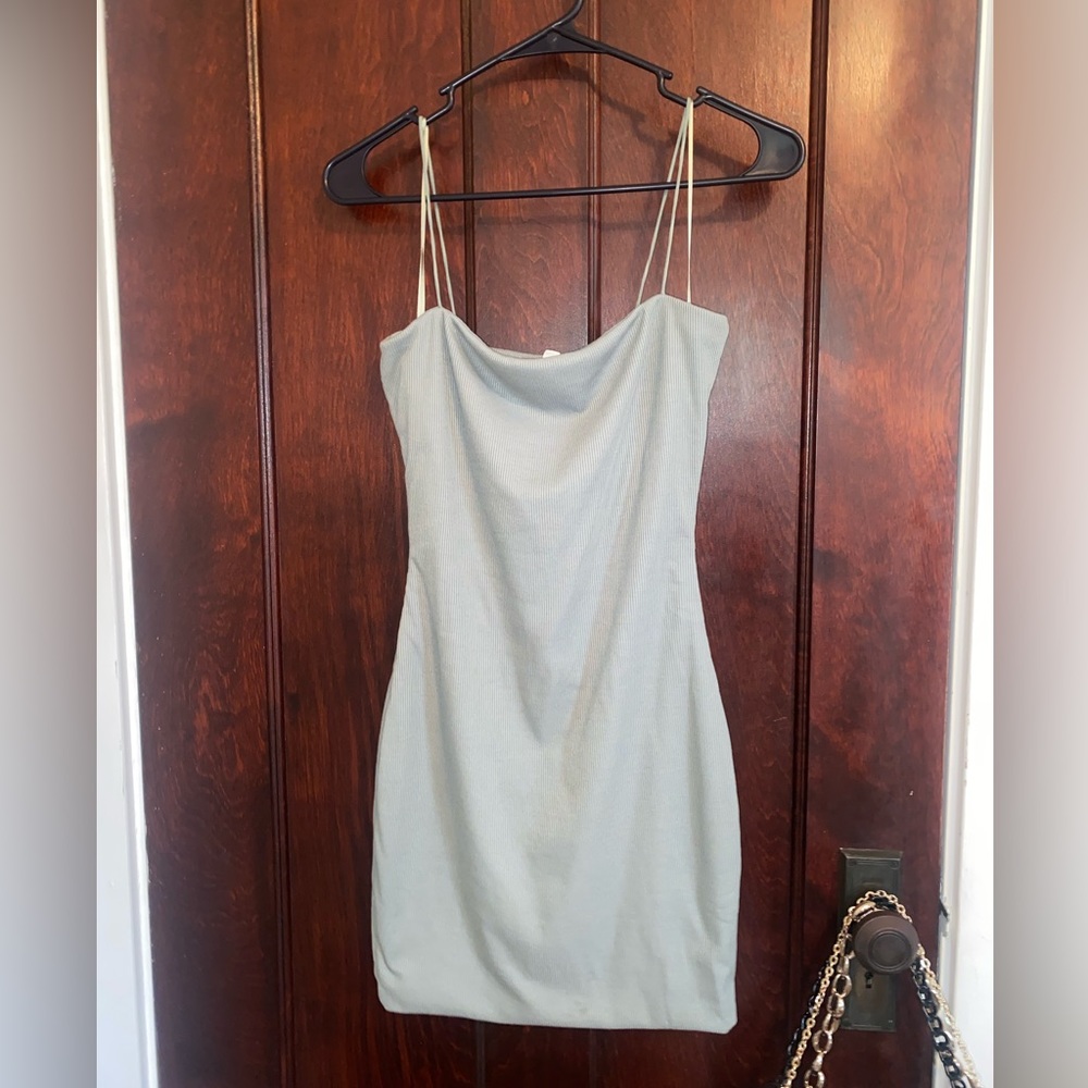 Sage green mini dress